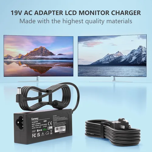 Vista 4 de Adaptador de 19 V compatible con monitor LG de 34 pulgadas, 32 pulgadas, 29 pulgadas, 27 pulgadas, 24 pulgadas, 23 pulgadas, 22 pulgadas, 20