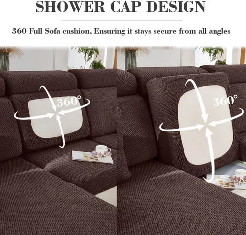 Vista 5 de Fundas de Cojines para Sofá Seccional, Fundas de Sofá Seccional para Muebles, Fundas de Sofá Lavables Elásticas Fundas de Sofá Suaves
