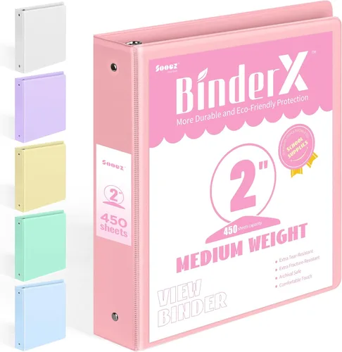 Vista 18 de BinderX - Carpeta de 3 anillos redondos extraduradera de 1 pulgada, se adapta a 175 hojas de papel de 8.5 x 11 pulgadas, cubierta personalizable