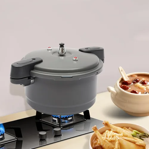 Vista 3 de Olla a presión de 9.5 cuartos de galón: olla versátil con válvula de resorte, ideal para estufas de gas, eléctricas y de inducción, cocción a