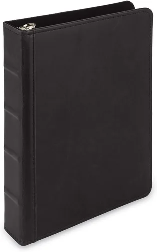 Vista 21 de Samsill Carpeta de cuero vintage con 3 anillos redondos de 0.5 pulgadas (100 hojas), documentos de 8.5 x 11 pulgadas, organizador profesional, Negro
