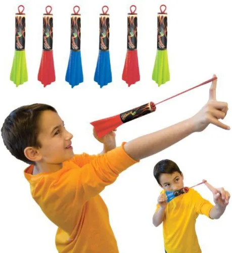 Vista 6 de Geospace Pump Rocket Finger Flingers - Juego de 2 cohetes de espuma voladores