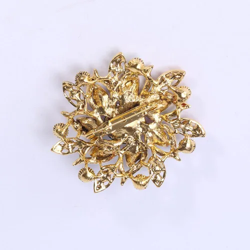 Vista 7 de Broche de flores de boda con diamantes de imitación de cristal grande para mujer, accesorios de ropa de joyería de moda, 4 uds