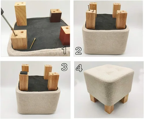 Vista 9 de Muebles de madera maciza de roble con patas elevadas, mesa de sofá y patas de silla, patas de gabinete, patas de bloque de madera, 3