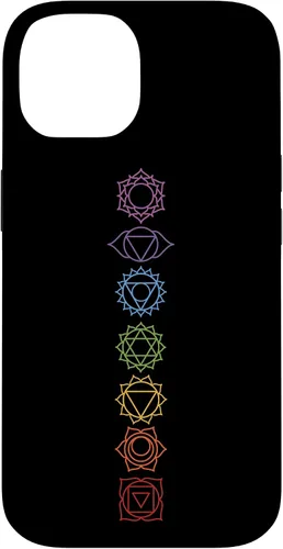 Vista 4 de Funda para iPhone 13 Pro Max, regalo espiritual Zen Rainbow Chakras alineados para amantes del yoga