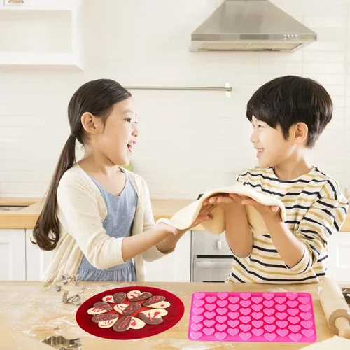 Vista 6 de 2 moldes de silicona de corazón antiadherentes de grado alimenticio reutilizable para hornear, para gelatina, dulces, suministros para hacer