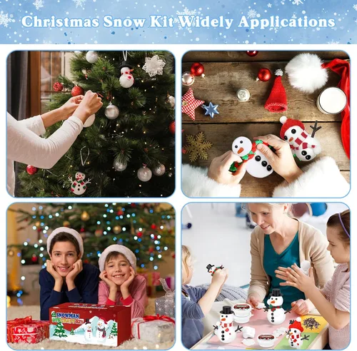 Vista 6 de Kit de 9 unidades para crear un muñeco de nieve de arcilla para modelar, manualidades de invierno para niños, kit de manualidades de muñeco de nieve