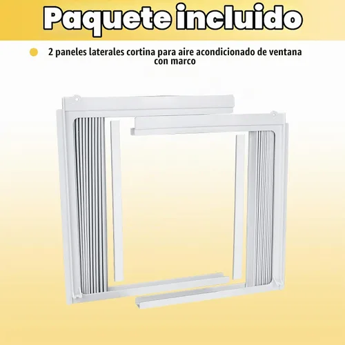 Vista 9 de Panel lateral de CA para ventana con juego de marco, kit de repuesto de cortina de relleno de acordeón de aire acondicionado, se adapta a la mayoría