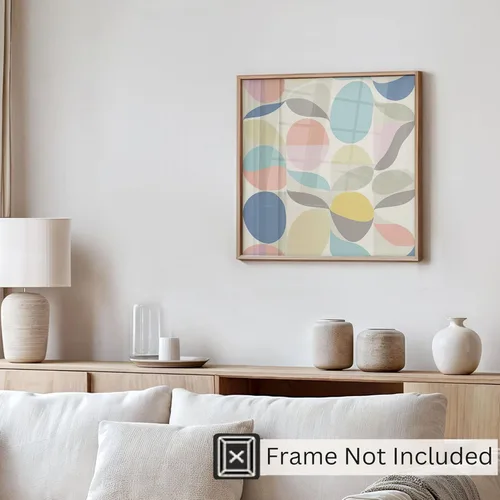 Vista 4 de Ethan Taylor Abstract Wall Art Prints Unframed Square Posters 'Retro 70s Hippie Groovy Pattern II' Retro Home Décor for Living Room, Bedroom
