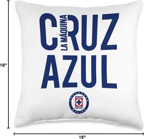 Vista 4 de Deportivo Cruz Azul Almohada de 16 x 16 pulgadas, multicolor