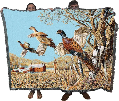 Vista 17 de Pure Country Weavers Cynthie Fisher - Manta de Backwater Woodies - Tapiz de regalo de cabaña de Ducks Lake Lodge tejido de algodón, fabricado