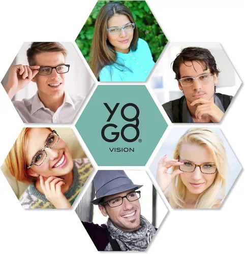 Vista 2 de Yogo Vision Reading Glasses Men & Women Readers Spring Hinge Lightweight Eyeglasses Style Anti Glare Filter 5 Pairs