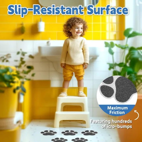 Vista 2 de Secopad Adhesivos antideslizantes para bañera, 20 unidades grandes de seguridad para bañeras, duchas, peldaños adhesivos con raspador premium (negro)