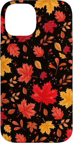 Vista 4 de iPhone 11 Pro Halloween Pattern Fall Leaves Pattern - Funda de la temporada de otoño