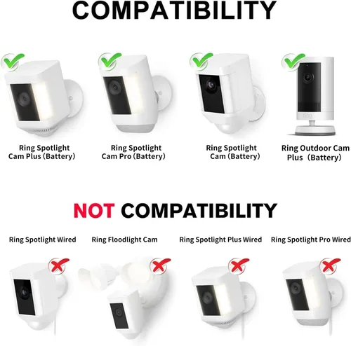 Vista 2 de Soporte de anillo para cámara de emergencia, ángulo ajustable para interior/exterior para anillo de foco con cable, anillo de foco de batería