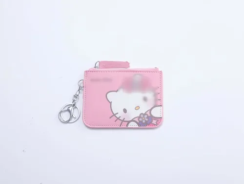 Vista 7 de G-Ahora Cartera de anime para mujeres y niñas, monedero de anime, tarjetero con cordón, Gatito C, Cartera novedosa