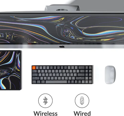 Vista 4 de Keychron K14 70% Layout 72 teclas Bluetooth inalámbricoUSB teclado mecánico para juegos para Mac con interruptor marrón Gateron G