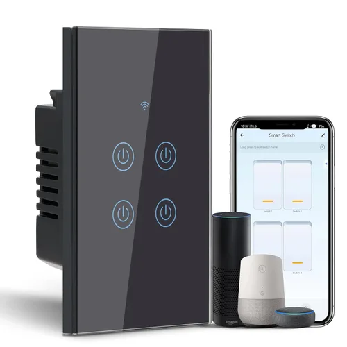 Vista 15 de BSEED Interruptor de luz inteligente, interruptor de luz WiFi Alexa de 1 banda con control remoto de aplicación y función de temporizador