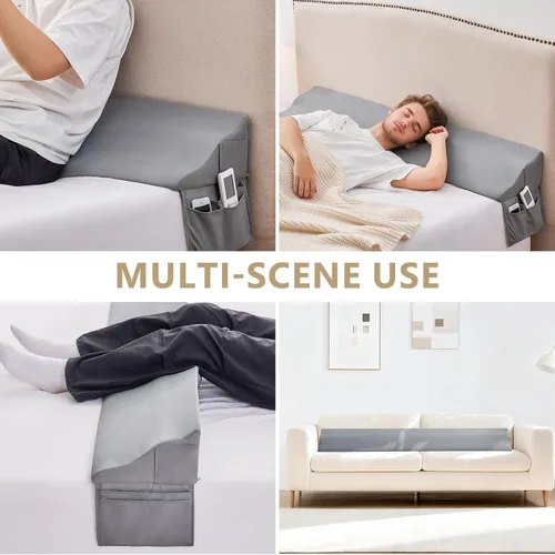 Vista 8 de Almohada de cuña de cama para espacio de cabecero, relleno de espacio de cama de 0 a 6 pulgadas, tamaño individual de 40 x 6 x 10 pulgadas