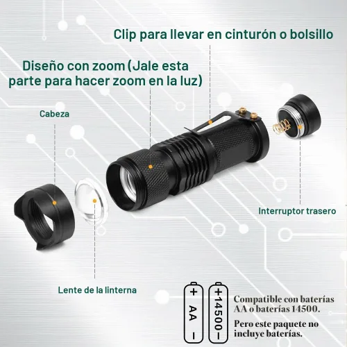 Vista 3 de Paquete de 2 linternas de luz roja, linterna roja LDE de visión nocturna para astronomía, observación nocturna y actividades al aire libre