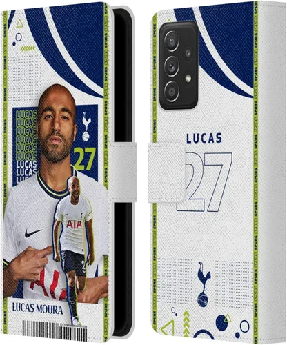 Vista 9 de Head Case Designs Officially Licensed Tottenham Hotspur F.C. Cristian Romero 2022/23 First Team Leather Wallet Case Compatible with Samsung Galaxy