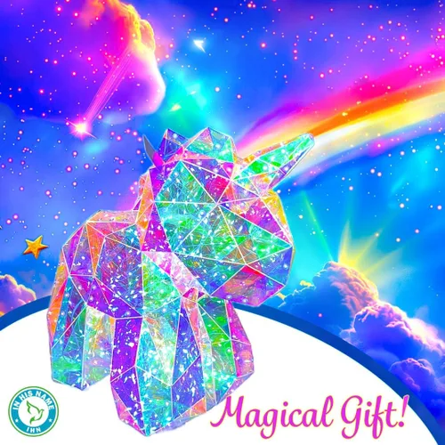 Vista 7 de In His Name Luz nocturna LED de unicornio para niñas y niños, lámpara mágica colorida para habitación de niñas, lámpara de noche de primera calidad