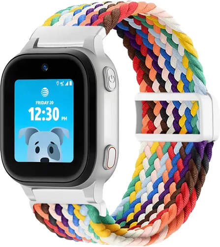 Vista 15 de SimpleThings Correa trenzada compatible con el reloj AT&T amiGO Jr, bandas de nailon elástico suave con hebilla ajustable fácil