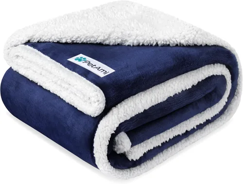 Vista 10 de PetAmi - Manta impermeable para perros medianos, cachorros, gatos pequeños Manta de forro polar suave para mascotas para sofá Cubierta gruesa