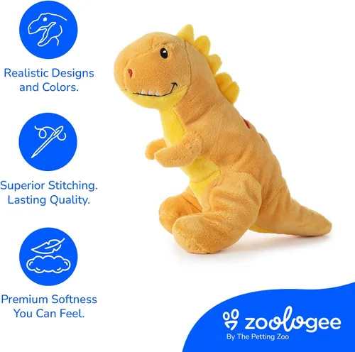 Vista 7 de The Petting Zoo ZOOLOGEE T-Rex - Peluche de dinosaurio T-Rex de 11 pulgadas