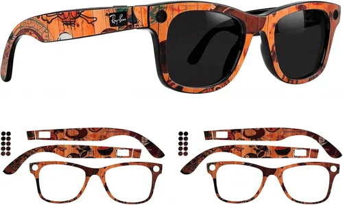 Vista 9 de Fundas protectoras compatibles con gafas Ray-Ban Meta Wayfarer Gen2/Gen1, calcomanías de vinilo 3M de alta calidad, resistentes a los arañazos