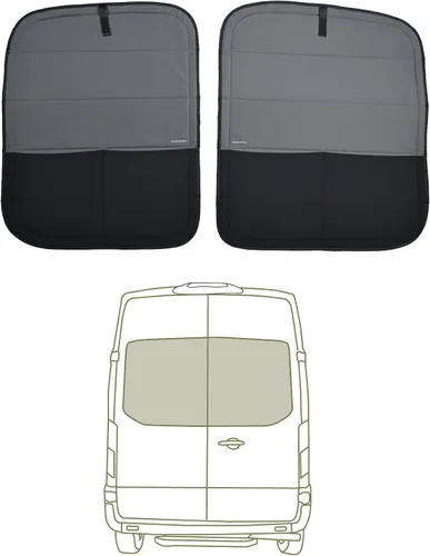 Vista 13 de Cubierta opaca aislante para ventana diseñada para Ford Transit alto/medio, borde de plástico completo de 130 pulgadas de longitud, ventana trasera