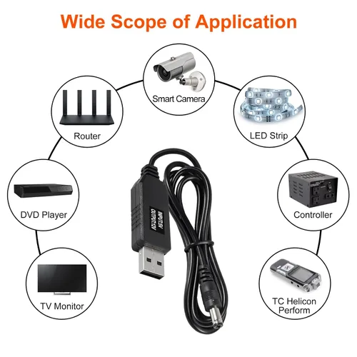 Vista 5 de AITRIP 10 unids/set DC 5.5X 0.083 in hembra de ángulo recto conector conector conector adaptador de corriente macho universal con cable