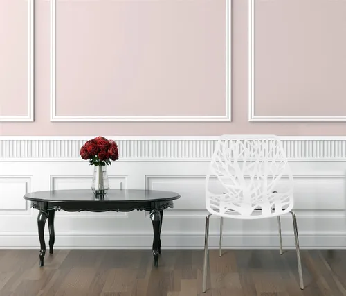 Vista 8 de Sillas de comedor de plástico acrílico de abedul (juego de 4 unidades), Plástico, metal, Blanco