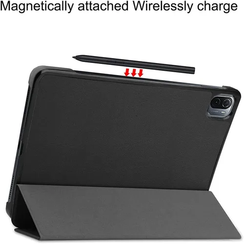 Vista 4 de Kepuch Funda Custer para Xiaomi Pad 5/5 Pro/5 Pro 5G - Carcasa rígida de piel sintética ultrafina - Negro
