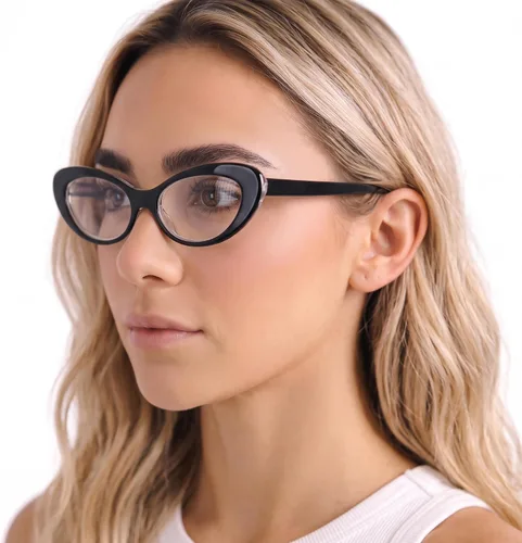 Vista 3 de 2SeeLife Gafas de lectura de ojo de gato de gran tamaño para mujer, ajuste mediano-grande, marco resistente, bisagras de resorte, lectores de ojo