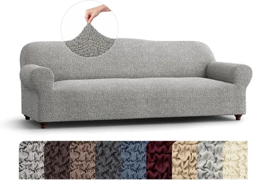 Vista 30 de PAULATO BY GA.I.CO. Funda elástica para sillón – Funda de sofá – Funda de sofá biplaza – Protector lavable de ajuste de forma de 1 pieza para Beige