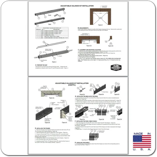 Vista 6 de Midwest Hearth Kit de barra y cenefa ajustable para pantallas de chispas de chimenea (bronce antiguo) fabricado en Estados Unidos