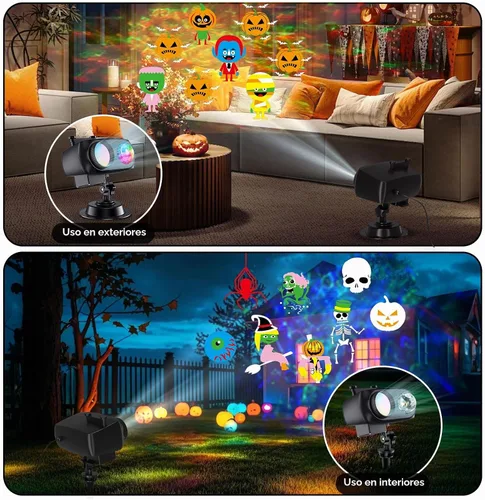 Vista 4 de 2025 Mejora de Luces de Proyector de Halloween y Navidad, COOLWUFAN Luces de Proyector para Interiores y Exteriores con Control Remoto y 20 Efectos