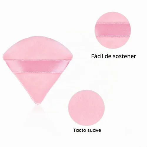 Vista 5 de 12DP12LP - 24 piezas de soplo de polvo, de algodón triangular, lavable para la cara, para polvo suelto, cuerpo, base cosmética, esponja