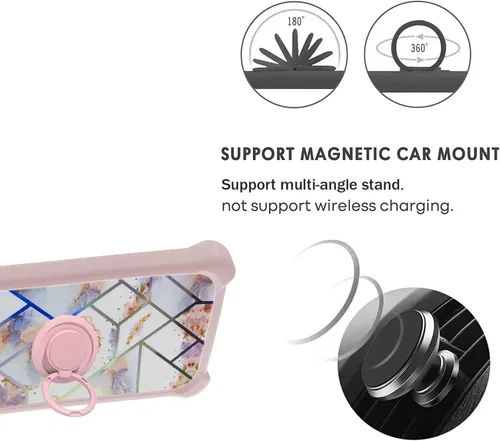 Vista 4 de Aroepurt Funda para Huawei Mate 20 PRO compatible con Huawei Mate 20 PRO con protector de pantalla de vidrio templado, PC + TPU 2 en 1, soporte