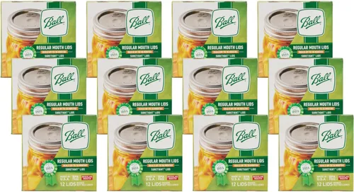 Vista 10 de Ball Tapas para Frascos Mason, Boca Regular, 12 CT (Paquete de 24)