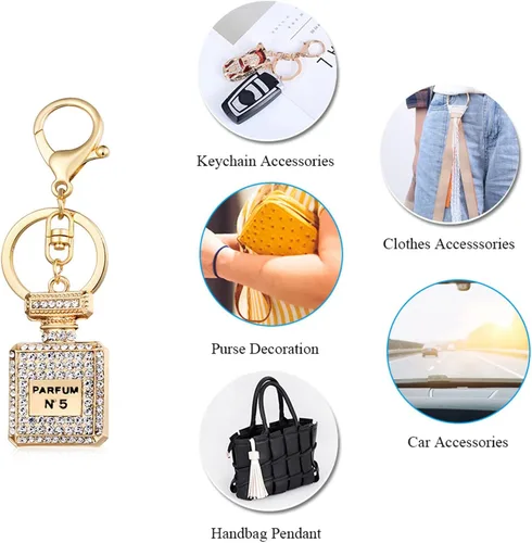 Vista 5 de WEPROSOFS Cute Keychains for Women, Key Chains for Car Keys, Keychain Accessories for Car Accessories Handbag Decorations