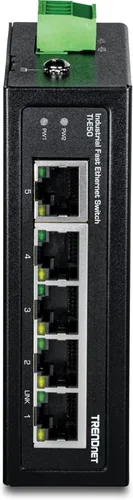 Vista 10 de TRENDnet Interruptor industrial de riel DIN Fast Ethernet de 5 puertos, TI-E50, 5 puertos Fast Ethernet, clasificación IP50, rango de funcionamiento