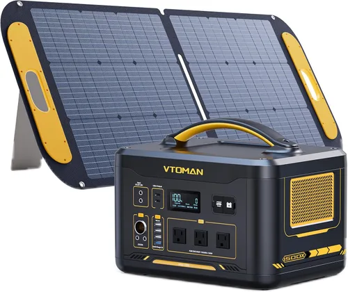Vista 15 de VTOMAN Jump 1500X - Estación de Energía Portátil con Cables de Puente, Batería LiFePO4 de 828Wh, Generador Solar y Arrancador de Batería