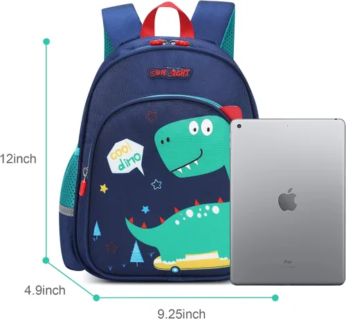 Vista 2 de Reqinqin Lindas mochilas reales para niños pequeños, mini bolsa de viaje de dibujos animados de animales para bebé niña niño de 1 a 5 años