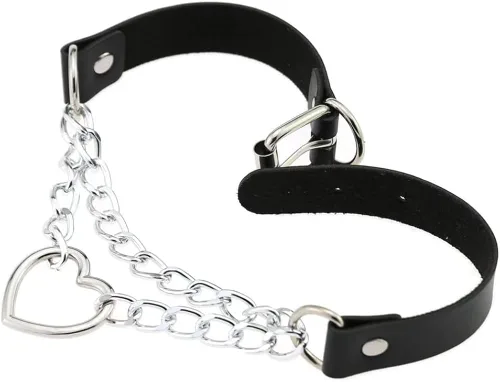 Vista 5 de Gargantilla ajustable de cuero sintético, gótico, punk, collar para mujeres y niñas