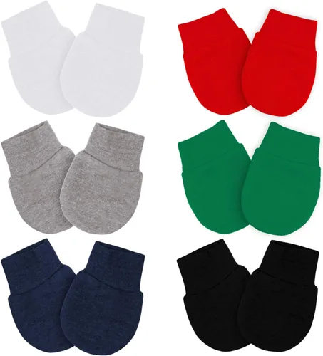 Vista 7 de Manoplas de bebé antiarañazos, guantes suaves para niños y niñas de 0 a 6 meses