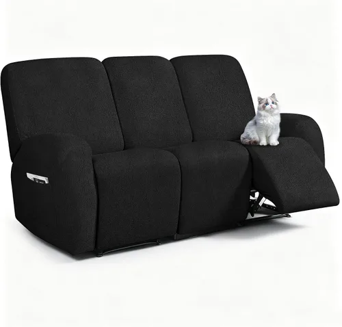 Vista 46 de ANARACHON Fundas para sillas reclinables con aspecto de cuero, funda elástica de 4 piezas, funda suave para silla reclinable, protector de muebles