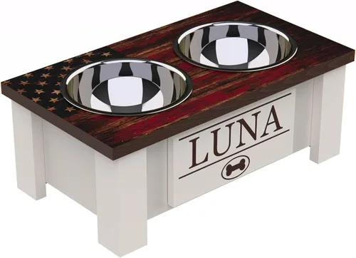 Vista 34 de GTW Soporte de Cuenco Elevado Personalizado para Perros Grandes, Medianos, Pequeños y Extra Pequeños - Cuencos de Acero Inoxidable para Comida