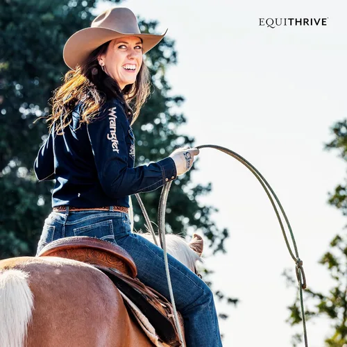 Vista 5 de Equithrive Suplemento original para caballos en polvo, sabor melaza, 8 libras